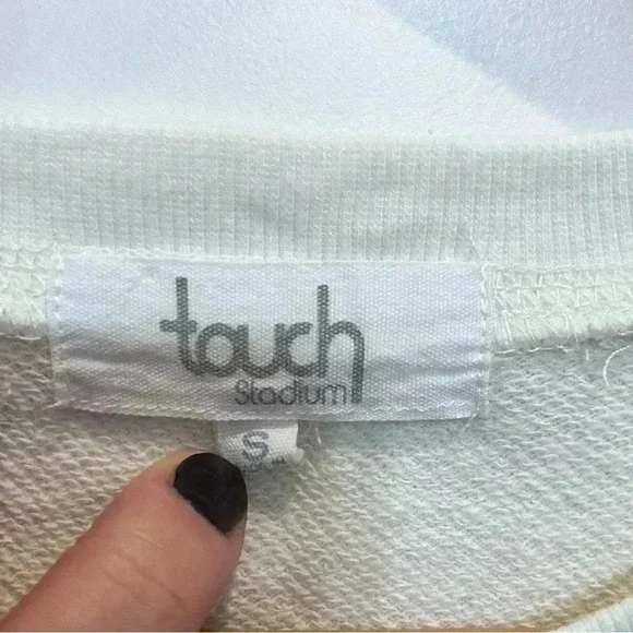 Touch Stadium Vintage NY sweatshirt blue off white heather blue women S - Picture 9 of 9